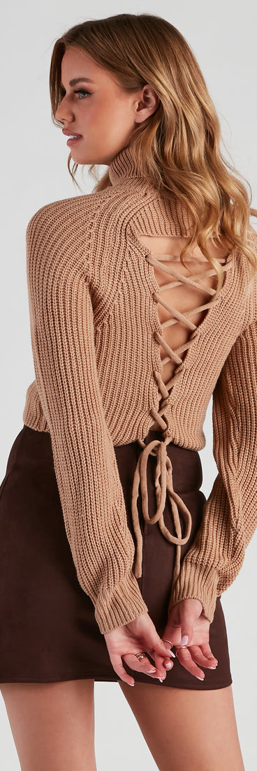 With fun and flirty details, Turn-Heads Lace Up Crop Sweater shows off your unique style for a trendy outfit for the summer season!