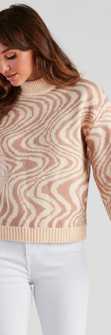 The trendy Let's Groove Swirl Mock Neck Sweater is the perfect pick to create a holiday outfit, new years attire, cocktail outfit, or party look for any seasonal event!