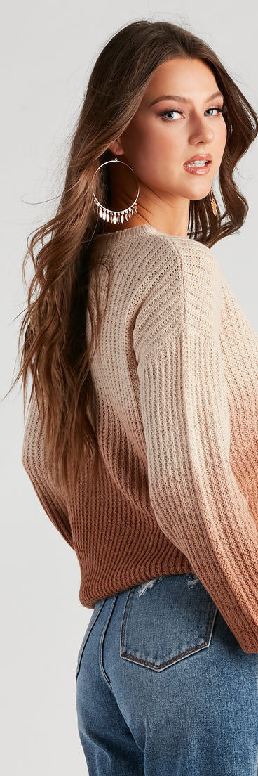 With fun and flirty details, Pretty In Ombre Rib Knit Sweater shows off your unique style for a trendy outfit for the summer season!