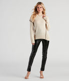 With fun and flirty details, Cute Contrast Stitch Knit Sweater shows off your unique style for a trendy outfit for the summer season!