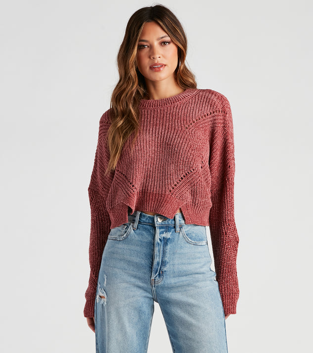 With fun and flirty details, Seasonal Treat Chenille Crop Sweater shows off your unique style for a trendy outfit for the summer season!