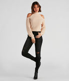 With fun and flirty details, Knit Girl Cold Shoulder Sweater shows off your unique style for a trendy outfit for the summer season!
