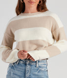 With fun and flirty details, Fall Chill Striped Crop Sweater shows off your unique style for a trendy outfit for the summer season!