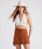 Hearts Flutter Crochet Butterfly Halter Top is a fire pick to create 2023 festival outfits, concert dresses, outfits for raves, or to complete your best party outfits or clubwear!