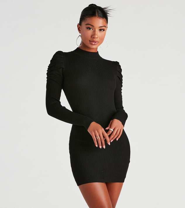 The trendy Chic Perfection Mock Neck Sweater Dress is the perfect pick to create a holiday outfit, new years attire, cocktail outfit, or party look for any seasonal event!