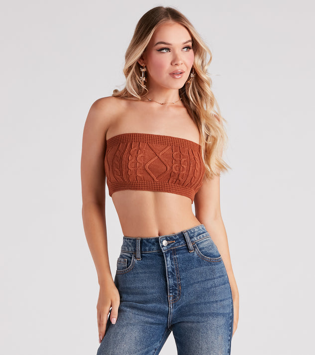 You’ll look stunning in the Call Me Cutie Cable Knit Tube Top when paired with its matching separate to create a glam clothing set perfect for a New Year’s Eve Party Outfit or Holiday Outfit for any event!