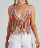 Festive Babe Crochet Fringe Top is a fire pick to create 2023 festival outfits, concert dresses, outfits for raves, or to complete your best party outfits or clubwear!