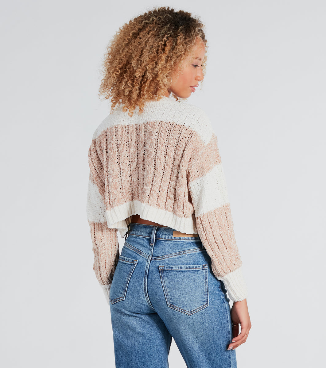 A Toast To Cute Chenille Striped Sweater