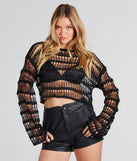 With fun and flirty details, the Sheer Flirt Long Sleeve Crop Sweater shows off your unique style for a trendy outfit for the spring or summer season!