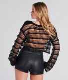 With fun and flirty details, the Sheer Flirt Long Sleeve Crop Sweater shows off your unique style for a trendy outfit for the spring or summer season!