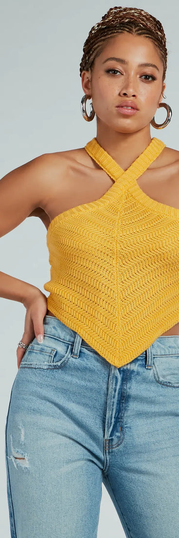 With fun and flirty details, the Cutest Style Halter Sweater Knit Crop Top shows off your unique style for a trendy outfit for summer!