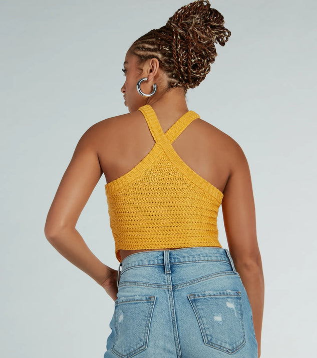 Cutest Style Halter Knit Crop Top | Windsor
