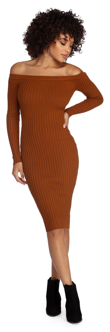 Spiced Up Knit Midi Dress