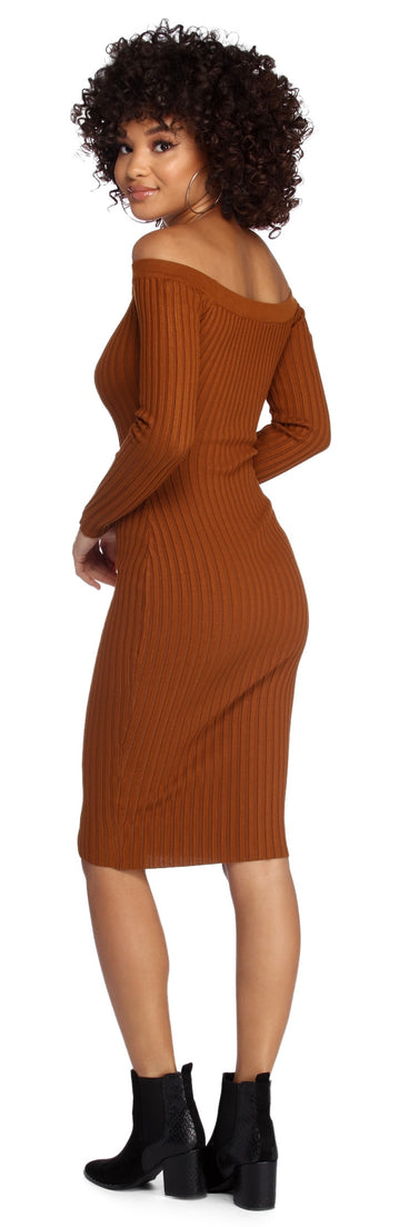 Spiced Up Knit Midi Dress