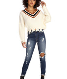 Best In Style Varsity Striped Sweater