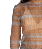 Metallic Moment Striped Sweater