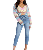 Sassy And Striped Cropped Sweater