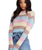 Sassy And Striped Cropped Sweater