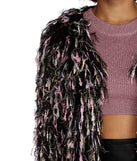 Fab In Fringe Shaggy Cardigan for 2022 festival outfits, festival dress, outfits for raves, concert outfits, and/or club outfits