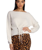 Lovely Lace Up Sweater