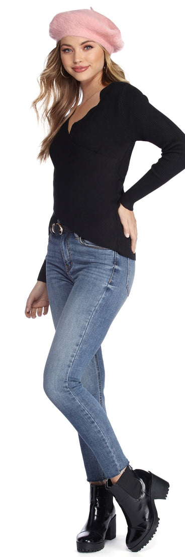 Knit It To Win It Long Sleeve Top