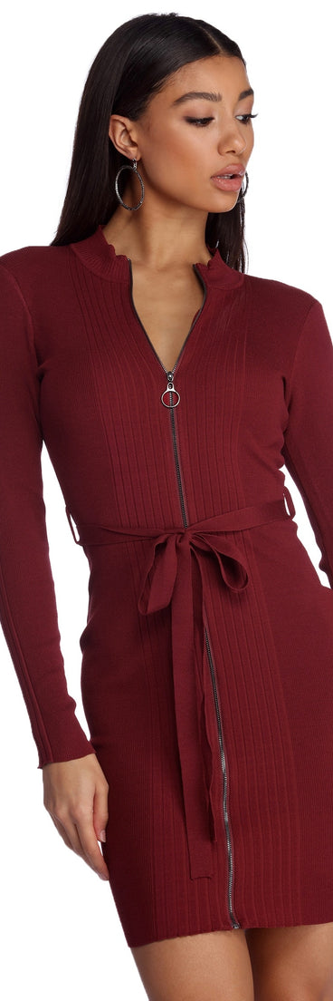 Zipped With Style Knit Dress