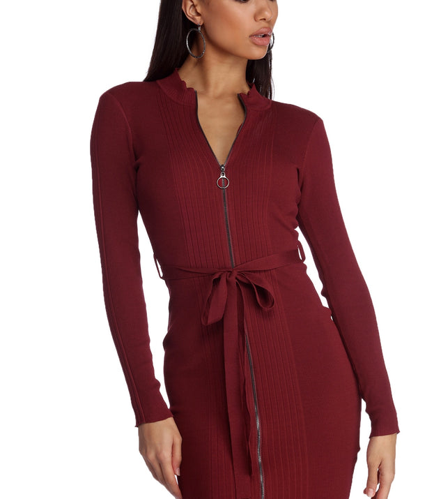 Zipped With Style Knit Dress