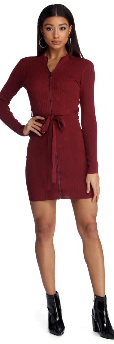 Zipped With Style Knit Dress