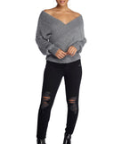 Unnecessary Ties Faux Wrap Sweater