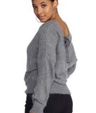 Unnecessary Ties Faux Wrap Sweater