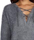 Bat Those Lashes Lace Up Sweater