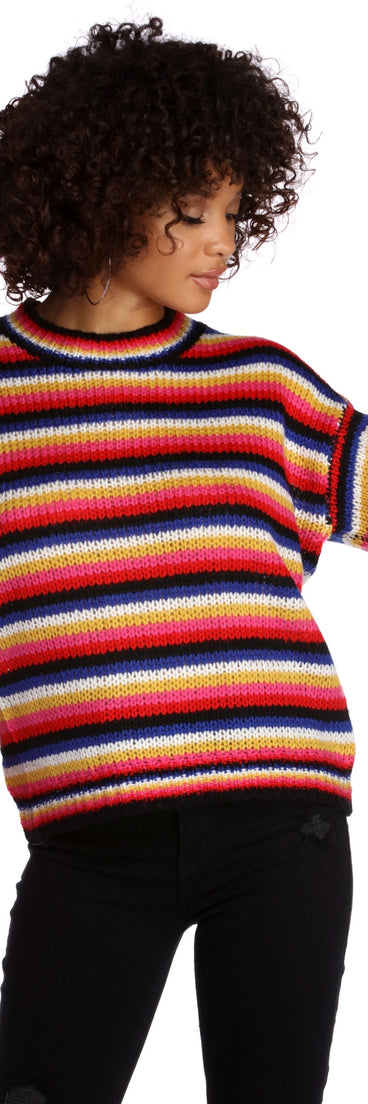 Color Blast Striped Pullover Sweater