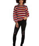 Color Blast Striped Pullover Sweater