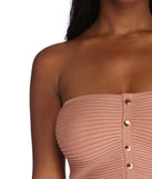You’ll look stunning in the Style Knit Right Tube Top when paired with its matching separate to create a glam clothing set perfect for parties, date nights, concert outfits, back-to-school attire, or for any summer event!