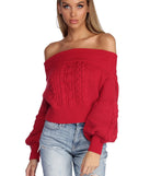 Cutie In Cable Knit Cropped Sweater