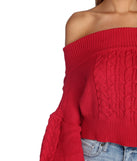 Cutie In Cable Knit Cropped Sweater