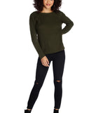 Lattice Back Cozy Pullover Sweater