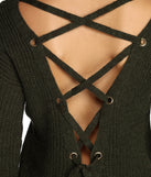 Lattice Back Cozy Pullover Sweater