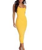 Sleek Style Ribbed Midi Dress