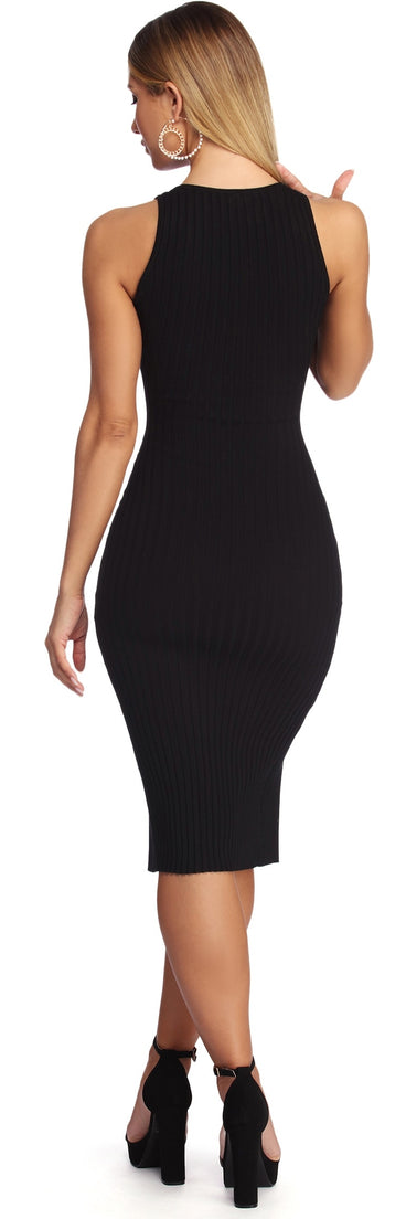 Take A Snap Button Midi Dress