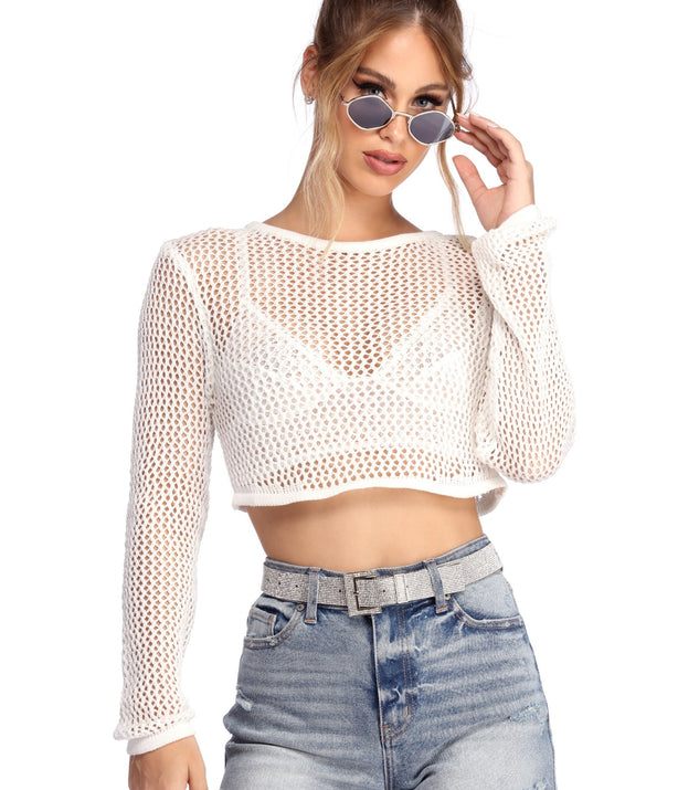 Getaway In Crochet Crop Top is a trendy pick to create 2023 festival outfits, festival dresses, outfits for concerts or raves, and complete your best party outfits!