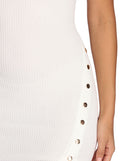 Oh Snap Button Midi Dress