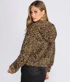 Sherpa Leopard Bomber Jacket for 2022 festival outfits, festival dress, outfits for raves, concert outfits, and/or club outfits