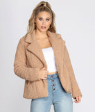 Asymmetrical Zip Front Teddy Jacket