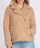 Asymmetrical Zip Front Teddy Jacket