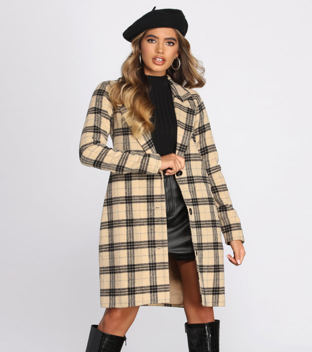 Oh So Fancy Brushed Plaid Coat
