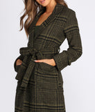 Perfectly Poised Long Plaid Coat