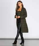 Perfectly Poised Long Plaid Coat