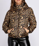 Leopard Print Puffer Jacket for 2022 festival outfits, festival dress, outfits for raves, concert outfits, and/or club outfits