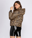 Leopard Print Puffer Jacket for 2022 festival outfits, festival dress, outfits for raves, concert outfits, and/or club outfits